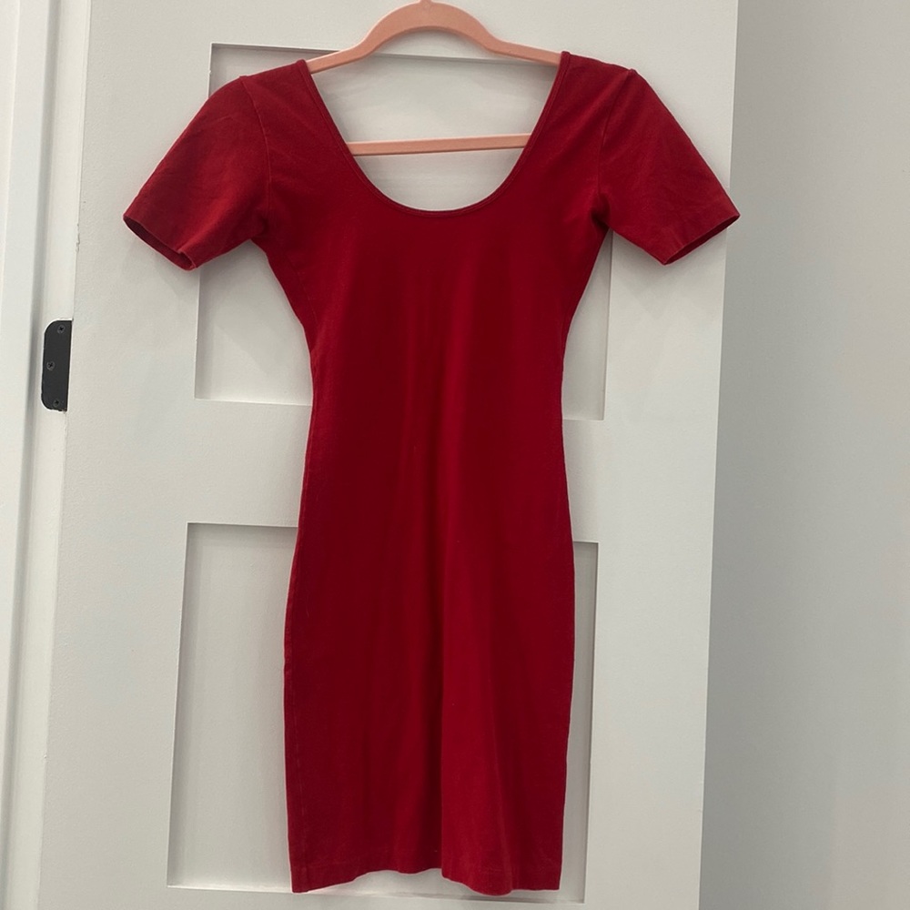 Red American Apparel Body con dress low back